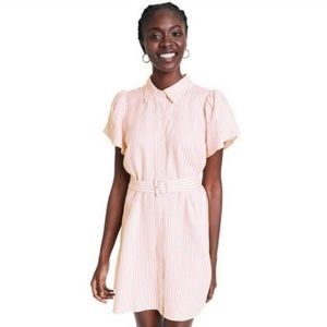 Alexis for Target Pink Striped Tulip-Sleeve Shirtdress, Size Small